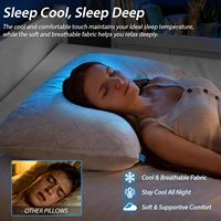 Kühlendes Kissen in Queensize aus Gel-Memory-Schaum, Anpassbare Härte, Weiche Unterstützung für Rücken und Nacken, Schmerzlinderung, Seitenschläferkissen