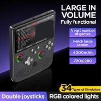 Vente flash : Console de jeu rétro portable H5 avec batterie de 4000 mAh, longue durée de jeu, plus de 30 émulateurs de jeux, éclairage ambiant RVB, prise en charge audio