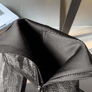 Bottines à talons épais pour femmes, plateforme haute, motif métallique, fermeture éclair latérale, bottes courtes de soirée pour femme - Product Image 6