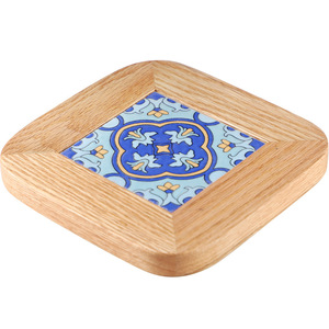 Japanese Retro Wooden <strong>Marble</strong> Coaster Solid Tile Potholder <strong>Placemats</strong> for Table - Product Image 1