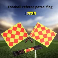 Fourniture en gros de drapeaux de bord de terrain de football, drapeaux de signalisation d'angle, drapeaux de départ, drapeaux de main pour arbitre, en acier inoxydable, imperméables, en mousse ABS, larges