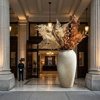 Vase de sol en fibre d'argile, grand, moderne et minimaliste, écologique, de haute qualité, pour la maison, le jardin et les centres commerciaux (vente en gros)