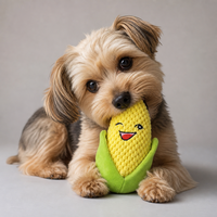 Jouet en peluche maïs couineur pour chiens, jouet à mâcher en forme d'épi de maïs avec papier froissé, jouet d'entraînement interactif durable avec couineur intégré