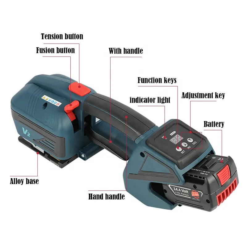 Electric Strapping Tool PP PET Straps Automatic Strapping Machine 4000mha Battery Powered Packing tool