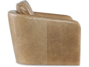 Fauteuil pivotant moderne de salon, fauteuil individuel en cuir véritable de luxe pour le mobilier de salon, la chambre à coucher, l'appartement - Product Image 3