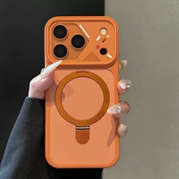 Nouvelle coque de téléphone portable de luxe orange mate magnétique antichoc TPU+PC pour 13 Pro Max avec protection d'écran