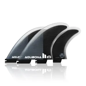 AQUBONA Prancha Twin Tab Tri 3 Fin Set Fiberglass Dual Tab Fins para Surf com Fin Chave Parafusos Saco