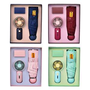 Zomer Bruiloft Souvenirs <span class=keywords><strong>Promo</strong></span> Cadeau Mini Fan En Paraplu Cadeau Set Voor Gasten Vriendinnen Verjaardagsfeestje Jongens Cadeau - Product Image 3