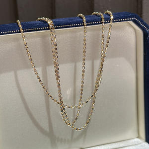 Collar Cuadrado de Plata de Ley S925 con Contraste Dorado, Estilo Medieval Elegante, Diseño Simple y Moderno, Cadena para Mujer - Product Image 1