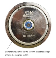JDK B5 Diamant Main Profiler Roue Moyen Vide Brasé Routeur Bit Filetage Demi Demi Bullnose 3/16 Pouces Forme