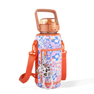 Bouteille d'eau de motivation 1 Gallon / 128oz avec marqueur de temps et paille, étanche sans BPA avec sac à motif - Product Image 4