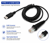 Kabel Pemindai Barcode SOTESIN Custom Coiled Type-C ke RJ50/RJ45 untuk Honeywell 1200G 1900GHD, Supplier Pabrik OEM ODM