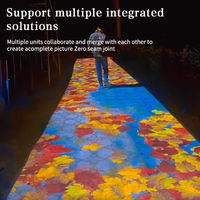 Lumières de projection interactives sur le thème des feuilles d'automne, conçues pour attirer les foules, lieux de divertissement en plein air, plaza immersive