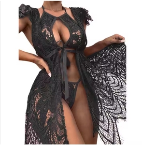 Robe longue sexy en dentelle pour femme, peignoir en maille, vêtements de nuit, tenue de plage estivale, lingerie, robes pour femme - Product Image 5
