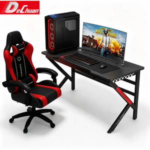 Escritorio para Juegos de Computadora Resistente en Rojo y Negro con Base en X y Soporte Integrado para <span class=keywords><strong>Torre</strong></span> - Product Image 1