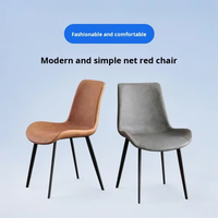 Chaise de salle à manger moderne de luxe nordique en tissu velours vert bleu gris rembourrée en PU avec structure en fer
