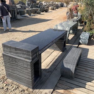 Tùy chỉnh tự nhiên màu đen đá Granite bàn ghế băng ghế dự bị Thiết lập hiện đại trong nhà vườn băng ghế dự bị chất lượng cao Countertop ngoài trời dài băng ghế dự bị Thiết lập - Product Image 5