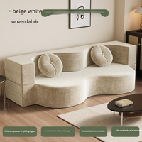 Günstiges Wohnzimmer-Apartment Klappbares Zweisitzer-Schlafsofa Quadratische Form Schaumstoffgefüllt Vakuumverpackt Langlebig