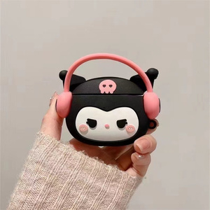 Cartoon Wearing Headphones Kitty Earphone case for Apple AirPods Pro 3 4 Melody Headphone Cover Stitch silicone Listen <b>music</b> <b>box</b> - Product Image 4