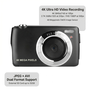 <span class=keywords><strong>Appareil</strong></span> <span class=keywords><strong>photo</strong></span> numérique 48MP 4K pour enfants avec détection de visage, capture de sourire, anti-vibration, zoom 8X, <span class=keywords><strong>appareil</strong></span> <span class=keywords><strong>photo</strong></span> compact pour débutants et étudiants - Product Image 1