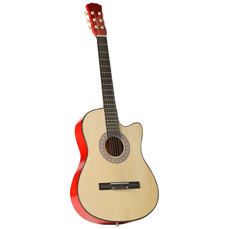 Multi-color optional cheapest 38-inch beginner entry guitar instrument basswood guitar