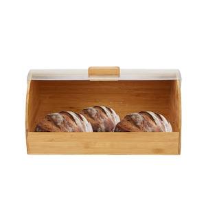 Offre Spéciale Haute Qualité Simple De Luxe Cuisine Pain Bambou Boîte De <span class=keywords><strong>Rangement</strong></span> Avec Couvercle En Plastique Organisateur de Garde-Manger Cuisine Et table - Product Image 3