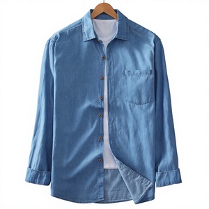 Camisa de mezclilla informal de manga larga para hombre, camisa clásica de algodón con botones, ajuste cómodo para actividades diarias y viajes - Product Image 3
