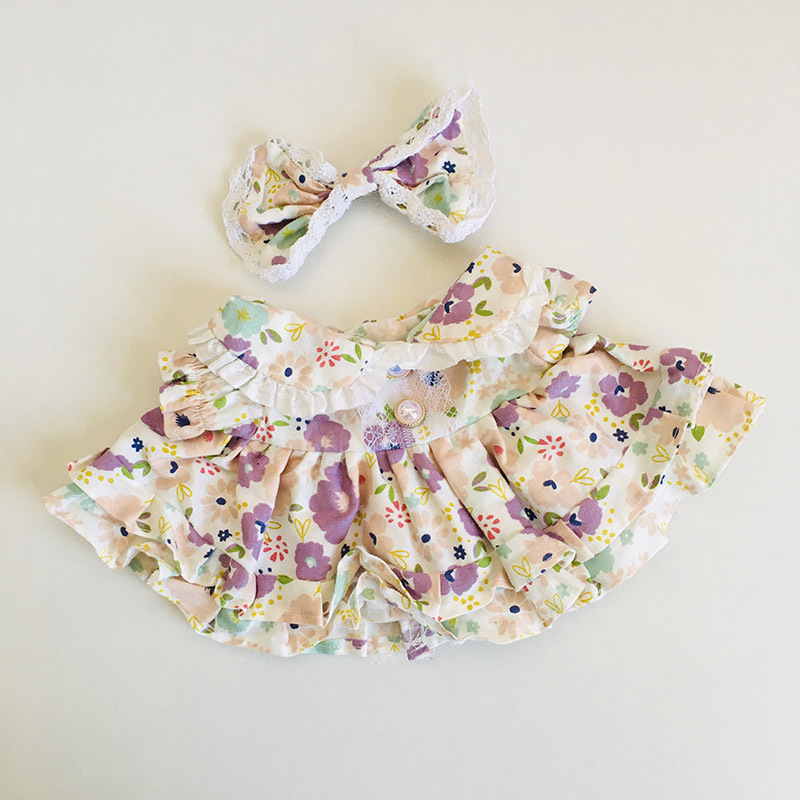 Purple floral princess dress hair clip