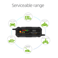 Chargeur de batterie à charge rapide 12V 5Amp, entièrement intelligent et automatique pour voiture, moto, scooter, batterie au lithium