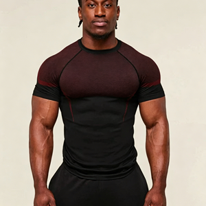 T-shirt <span class=keywords><strong>de</strong></span> compression pour <span class=keywords><strong>homme</strong></span>, coupe ajustée, sans coutures, séchage rapide, haut <span class=keywords><strong>de</strong></span> performance athlétique, respirant, vêtements <span class=keywords><strong>de</strong></span> <span class=keywords><strong>sport</strong></span> pour la <span class=keywords><strong>musculation</strong></span> - Product Image 1