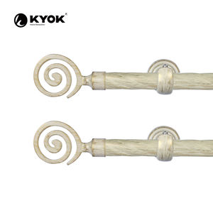 Tringle à rideau en alliage d'aluminium en spirale artistique KYOK, style moderne pour une utilisation intérieure/extérieure, salon, chambre à coucher, balcon, salle à manger - Product Image 3