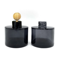 100ml 120ml vide translucide noir cylindre désodorisant bouteille arôme huile verre diffuseur bouteille avec bouchon à vis