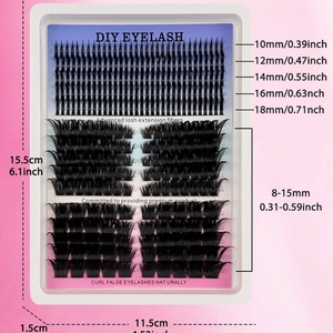 Extensiones de Pestañas de Longitud Mixta, Naturales, para Hacerlo Usted Mismo, Pestañas Individuales en Racimos, Estilo Mixto, Pestañas Negras con Efecto Spiky - Product Image 2