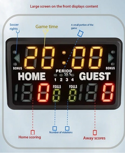 Marcador de baloncesto Multideportivo 2025 con 24 relojes de tiro con temporizador Equipo de puntuación de voleibol de fútbol digital - Product Image 4