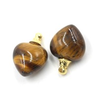 Diffuseur d'énergie en pierres précieuses, flacon de parfum et d'huiles essentielles, pendentif en pierre naturelle de 20 mm en forme de cœur, flacon de parfum en cristal