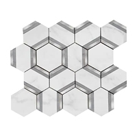 Pierre de marbre noir et blanc avec laiton métal fini plume motif Jet d'eau dosseret cuisine mur sol carreaux de mosaïque