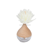 Diffuseur de voiture en verre transparent de 6 ml avec bâtonnets en rotin, sérigraphié, anti-fuite, pour huiles essentielles, désodorisant d'air en bois