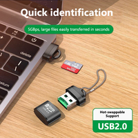 EONLINE-minilector de tarjetas TF para teléfono móvil, adaptador USB de alta velocidad para ordenador portátil, 2,0