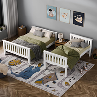 Lit Superposé Enfants Économique Cadre en Bois Massif pour Garçons Étudiant, Lit Jumeau Mezzanine pour Enfants