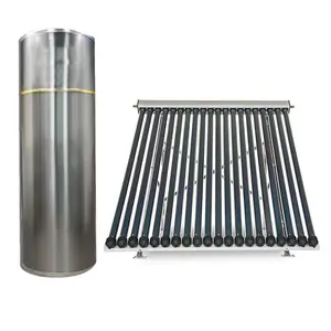 Glass Heat Pipe Vacuum Tube Solar Water Heater with Anode and Pressure Relief Valve