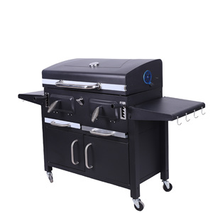 Parrilla <span class=keywords><strong>de</strong></span> Carbón <span class=keywords><strong>de</strong></span> Hierro para Barbacoa, Resistente, <span class=keywords><strong>con</strong></span> Carro, Ahumador y <span class=keywords><strong>Asador</strong></span> Giratorio para Pizza y Exteriores, <span class=keywords><strong>de</strong></span> Fábrica OEM - Product Image 6