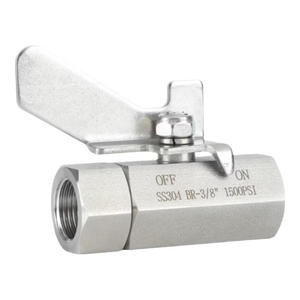 บอลวาล์วสแตนเลส 3/8 นิ้ว SS304 1500Psi แบบเปิด-ปิดด้วยมือ สำหรับท่อน้ำ น้ำมัน แก๊ส - Product Image 1