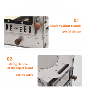 موقد حرق خشب التيتانيوم النقي محمول خفيف للغاية مع حقيبة حمل وصندوق مدخن للتخييم الحديث في الهواء الطلق للشواء - Product Image 6