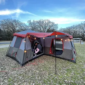 <span class=keywords><strong>Tente</strong></span> de Camping de luxe <span class=keywords><strong>3</strong></span> pièces, grand espace, Double couche, <span class=keywords><strong>tente</strong></span> extérieure automatique pour 10-12 personnes - Product Image 2