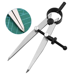 Adjustable Lockable Steel Divider Wing Sewing Leather Compass Spacing Gauge Drawing Wire Edge Holder DIY Cattle Leather Tools