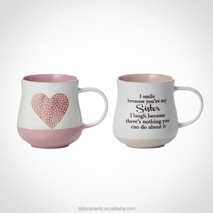 <span class=keywords><strong>Mug</strong></span> à café en céramique avec impression de logo <span class=keywords><strong>personnalisé</strong></span> pour cadeau de sœur, motif de cœur mignon, tasse à thé en porcelaine avec poignée - Product Image 1