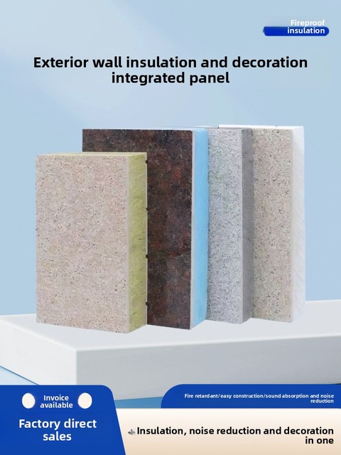Exterior Wall Insulation Decoration Integrated Panel Genuine Stone Paint Ceramic Rock Wool Polystyrene Composite Board Fireproof