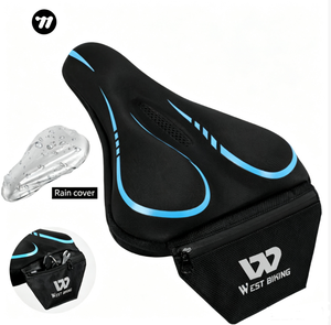 Housse de selle de vélo WEST BIKING en gel de silicone, coussin doux, antichoc, pour VTT et vélo de route, avec housse de pluie réfléchissante - Product Image 1