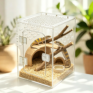 <span class=keywords><strong>Terrarium</strong></span> transparent en acrylique résistant à l'eau <span class=keywords><strong>pour</strong></span> l'élevage ventilé de reptiles arboricoles et paysages désertiques - Product Image 5