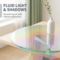 Support de Présentation Décoratif Polyvalent en Acrylique Irisé, Structure Minimaliste Moderne, Finition Arc-en-ciel pour Environnements de Boutiques